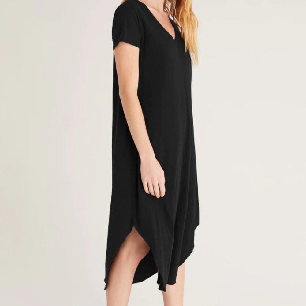 Z Supply Black Short Sleeve Reverie Dress Size L
